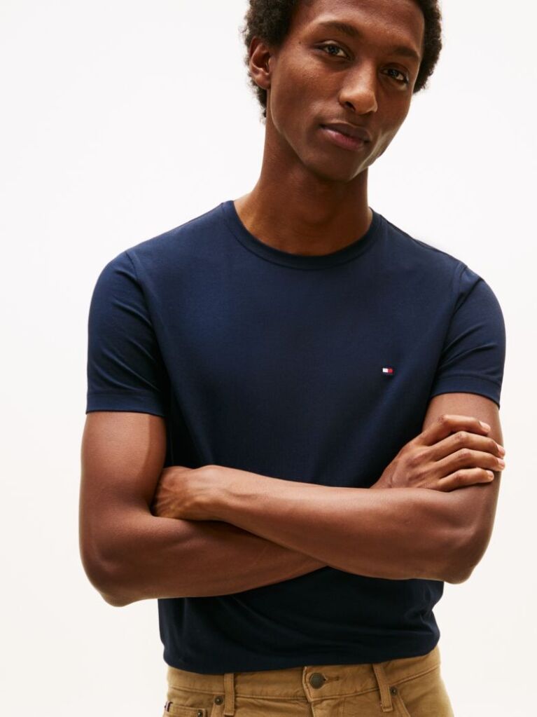 Blue TH FLEX SLIM FIT T-SHIRT  Men