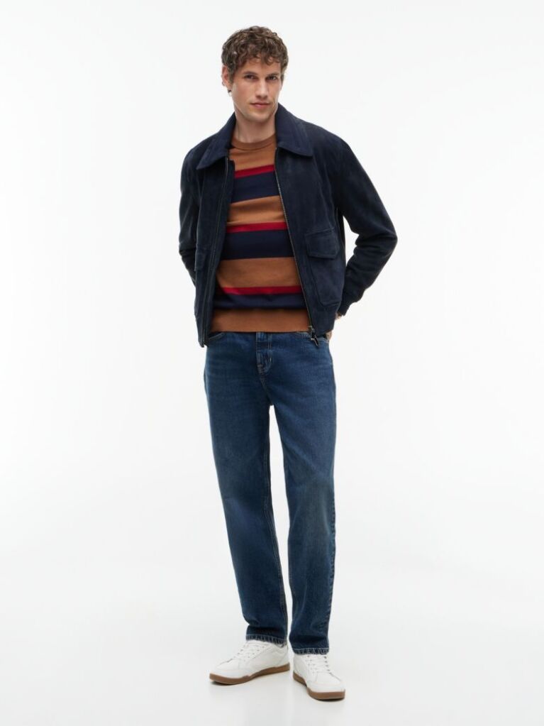 Multi Cotton Cashmere Crew Neck Jumper  Men