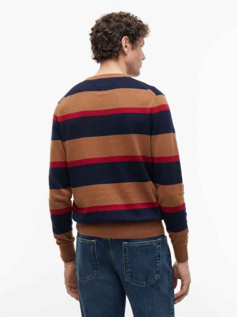 Multi Cotton Cashmere Crew Neck Jumper  Men