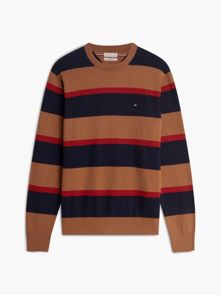Multi Cotton Cashmere Crew Neck Jumper  Men