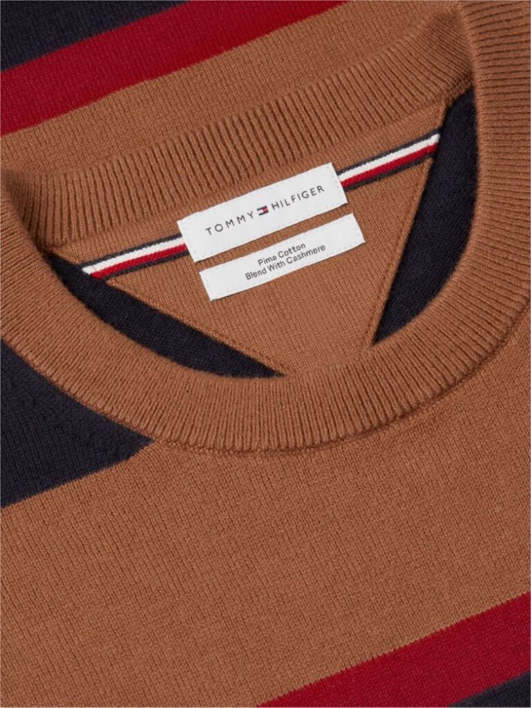 Multi Cotton Cashmere Crew Neck Jumper  Men