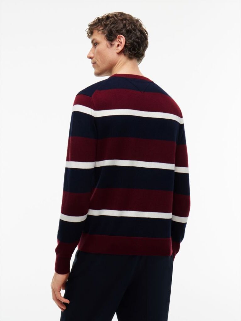Red Cotton Cashmere Crew Neck Jumper  Men