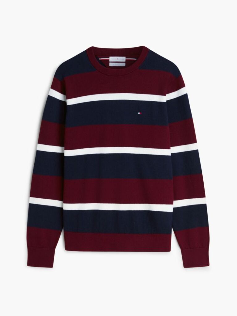 Red Cotton Cashmere Crew Neck Jumper  Men