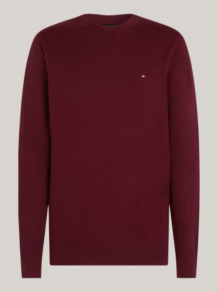 Red Cotton Cashmere Crew Neck Jumper  Men