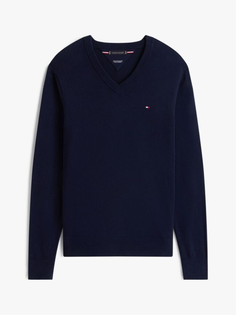 Blue V-Neck Regular Fit Jumper  Men