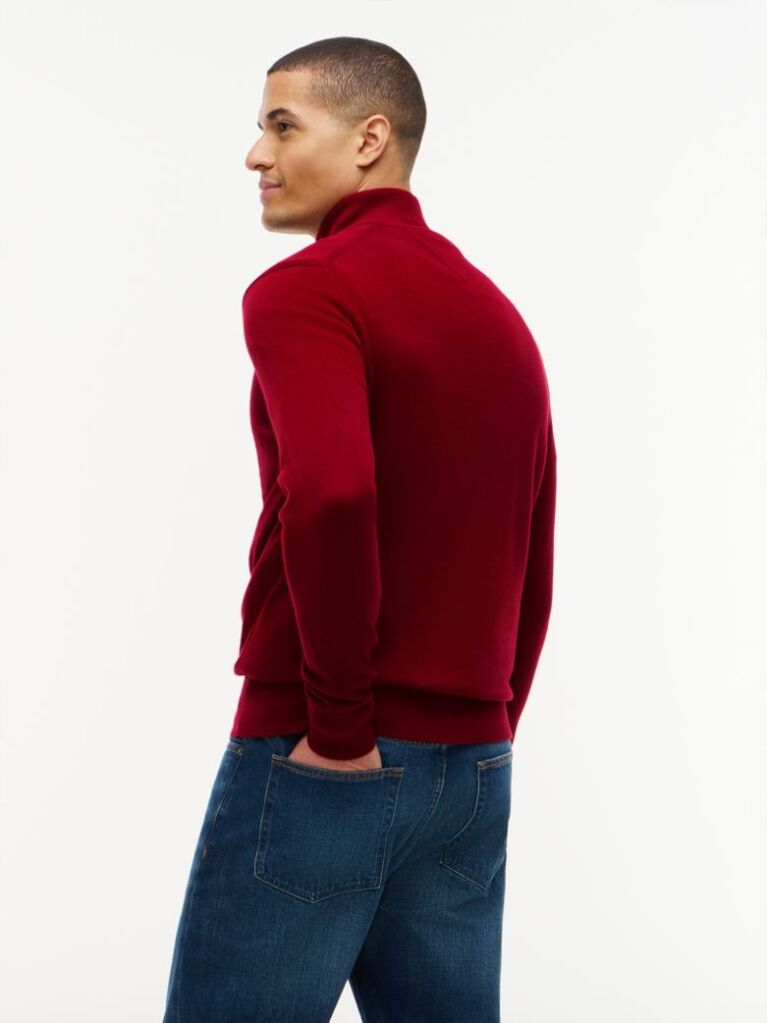 Red Zip-Neck Jumper  Men