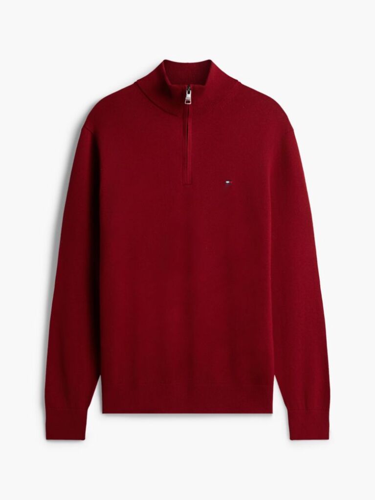 Red Zip-Neck Jumper  Men