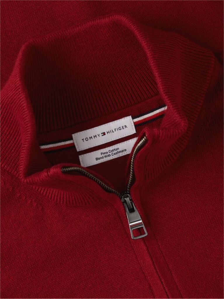 Red Zip-Neck Jumper  Men