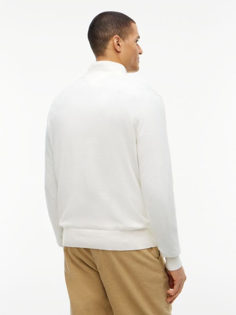 Beige Zip-Neck Jumper  Men