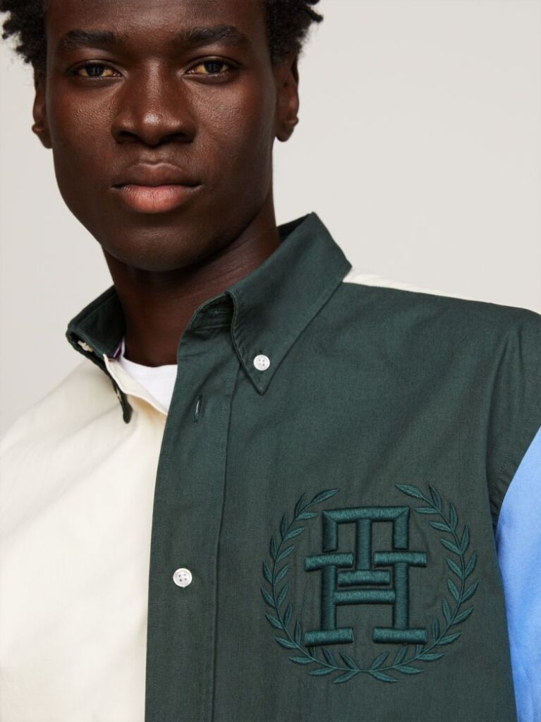 Multi Colour-Blocked Archive Crest Logo Regular Shirt  Men