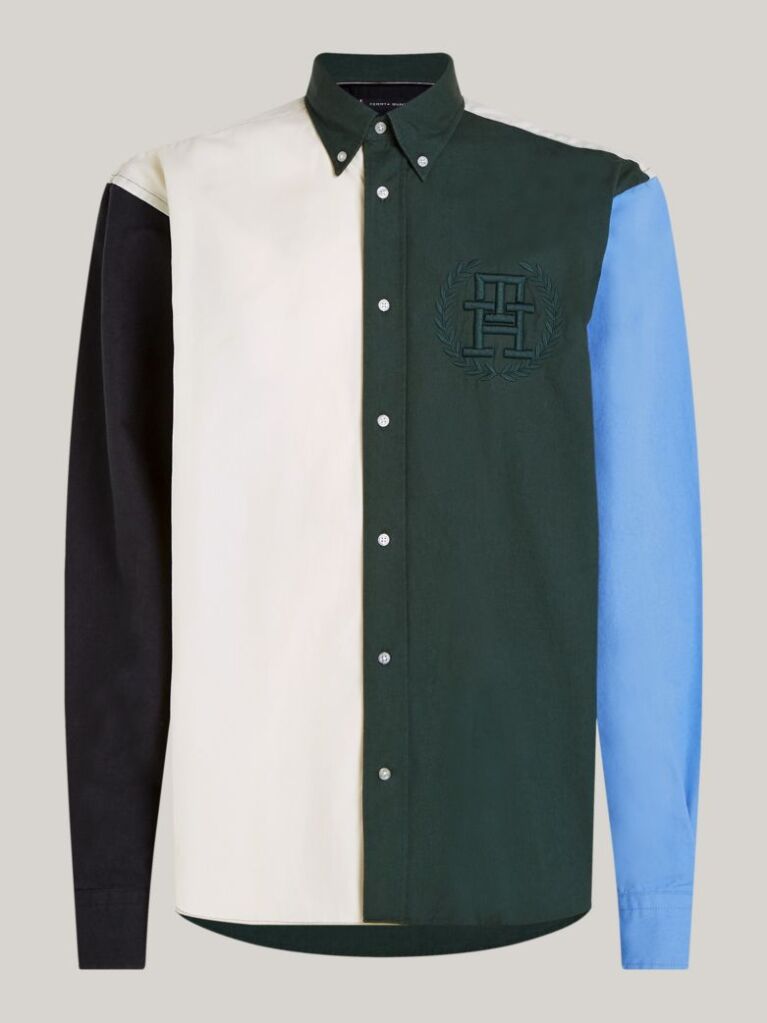 Multi Colour-Blocked Archive Crest Logo Regular Shirt  Men