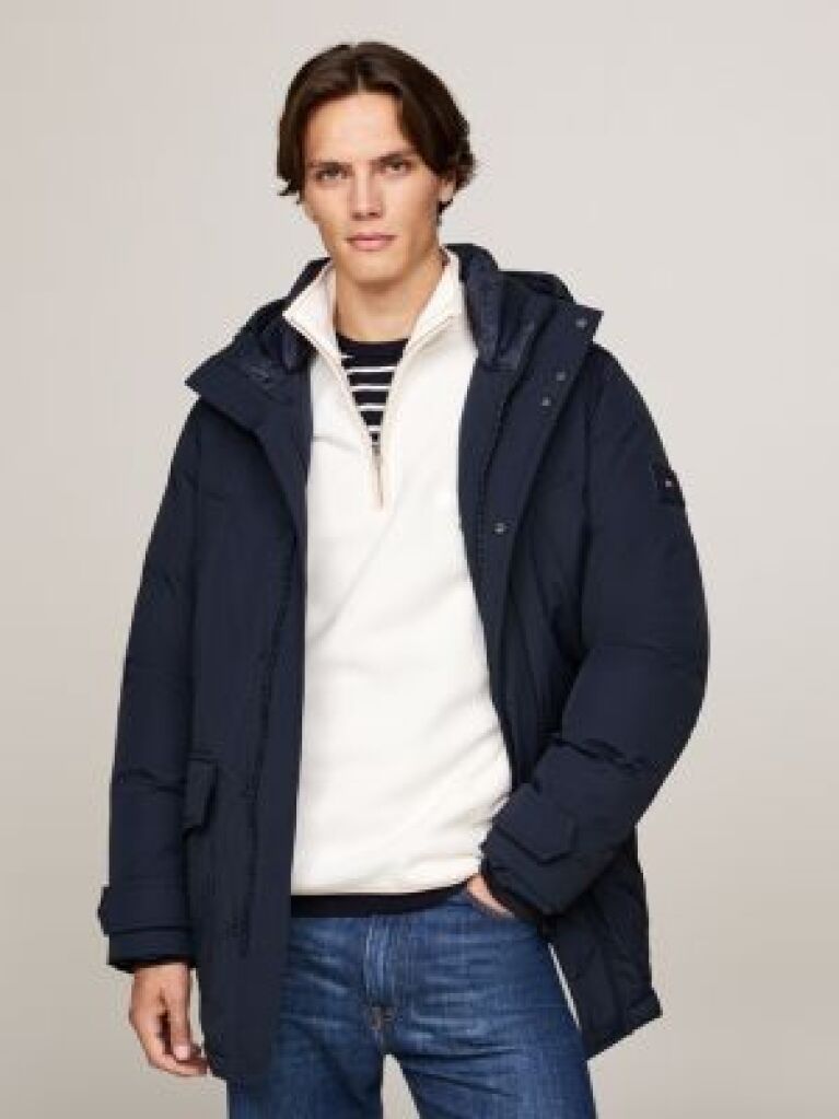 Blue Down Hooded Rockie Parka  Men