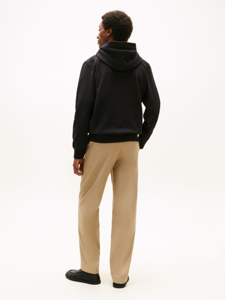 Black Drawstring Fleece Hoody  Men