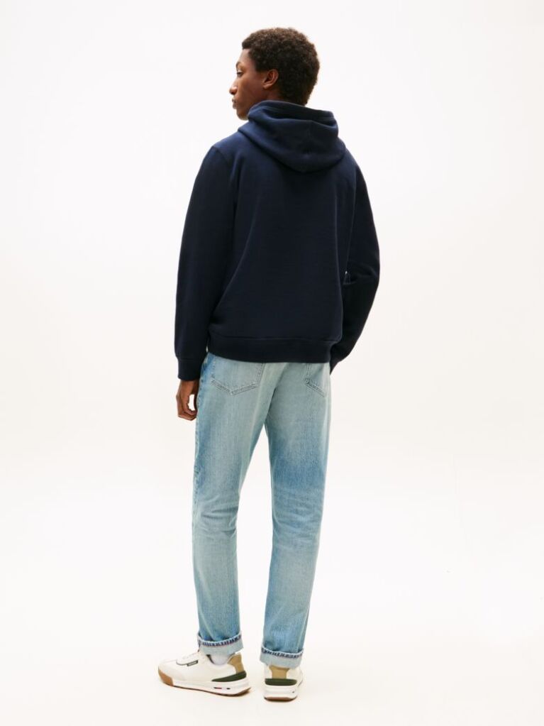 Blue Drawstring Fleece Hoody  Men