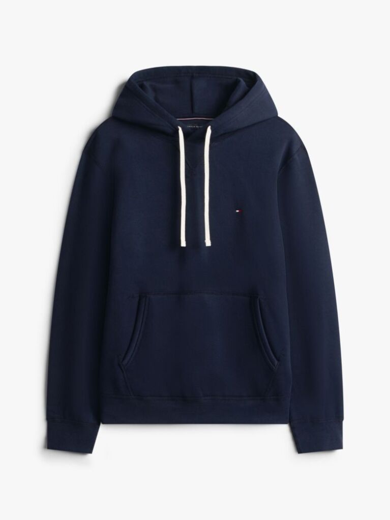 Blue Drawstring Fleece Hoody  Men