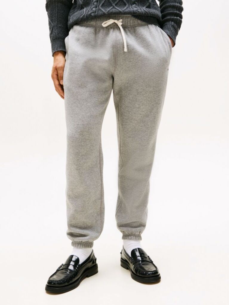 Grey Cuffed Leg Fleece Joggers  Men