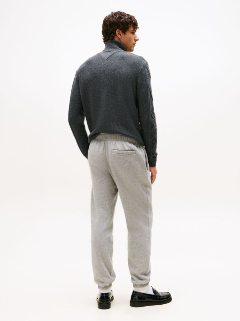 Grey Cuffed Leg Fleece Joggers  Men