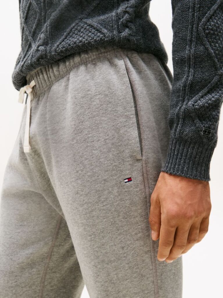 Grey Cuffed Leg Fleece Joggers  Men