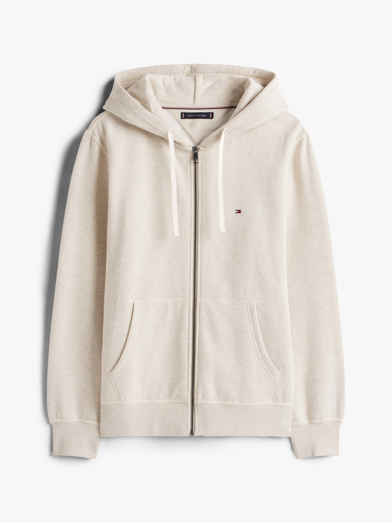 Beige Fleece Zip-Thru Hoody  Men