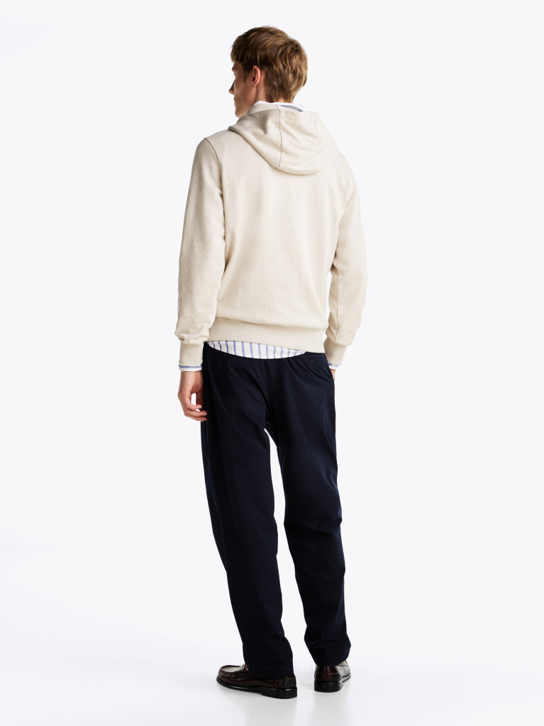 Beige Flag Embroidery Terry Hoody  Men