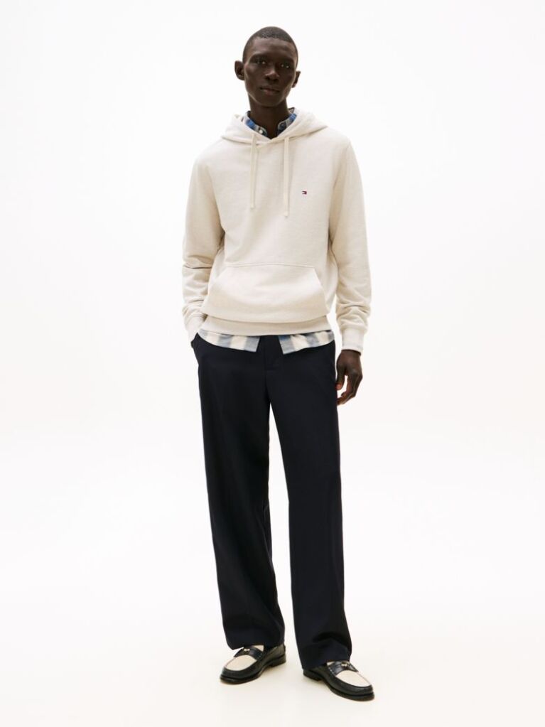 Beige Flag Embroidery Terry Hoody  Men