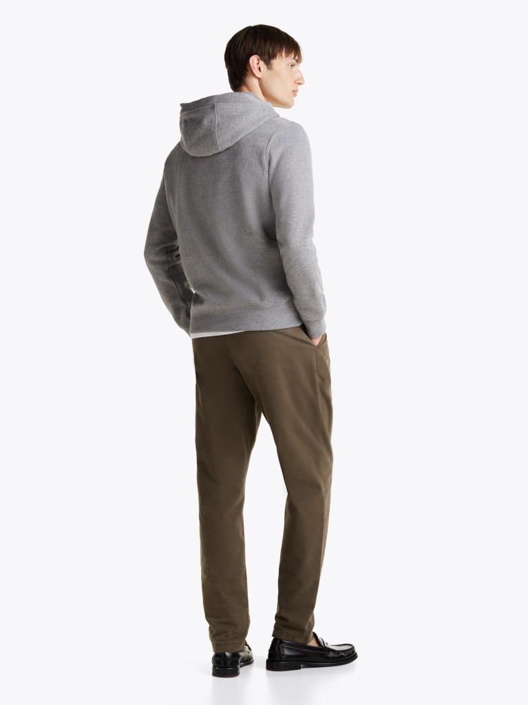 Grey Snap-Button Logo Hoody  Men
