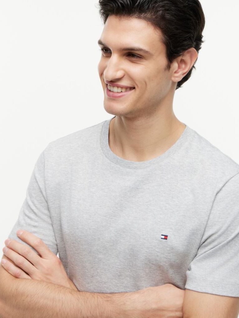 Grey Interlock Knit T-Shirt  Men
