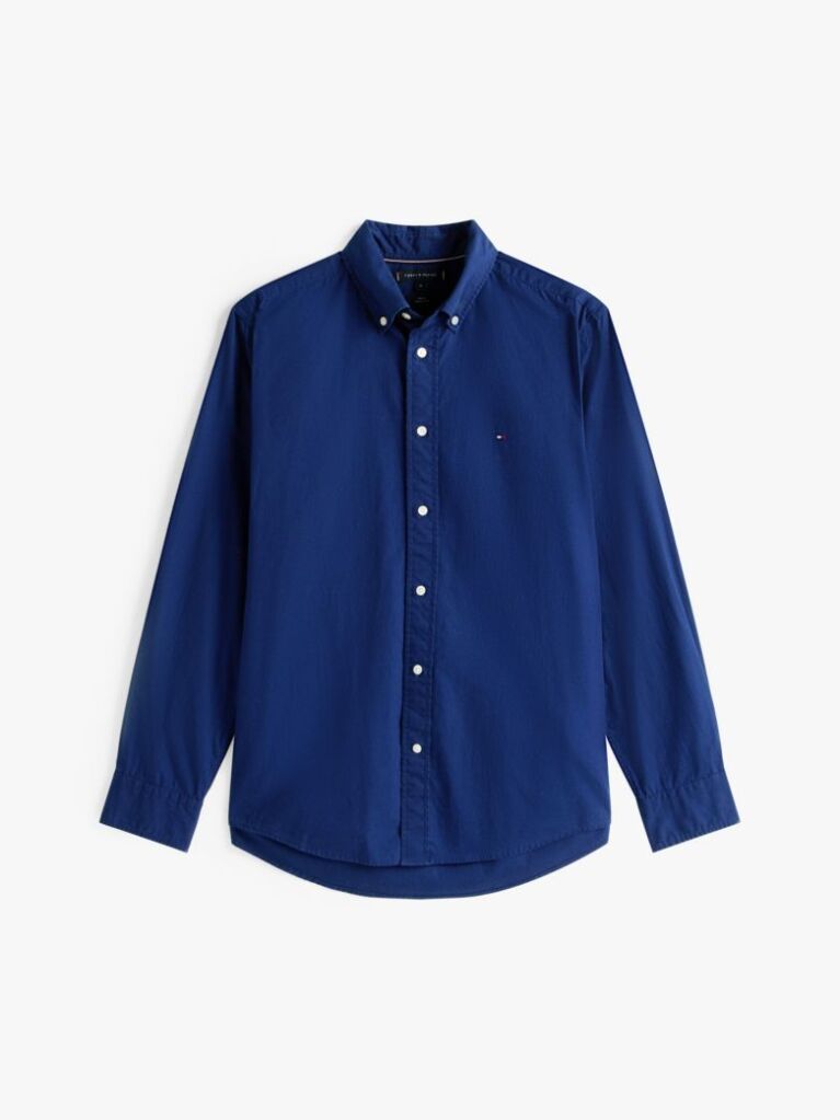 Blue TH Flex Regular Fit Poplin Shirt  Men