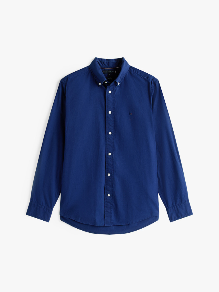 Blue TH Flex Regular Fit Poplin Shirt  Men