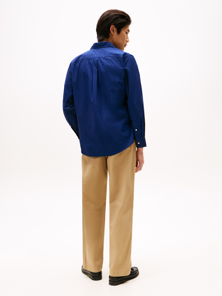 Blue TH Flex Regular Fit Poplin Shirt  Men