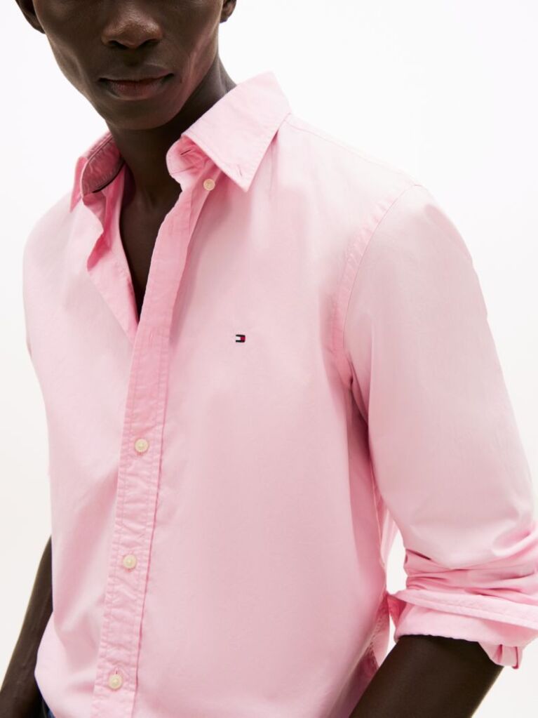 Pink TH Flex Regular Fit Poplin Shirt  Men