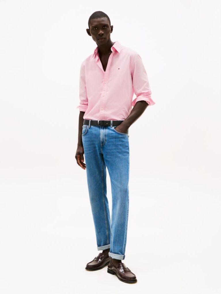 Pink TH Flex Regular Fit Poplin Shirt  Men