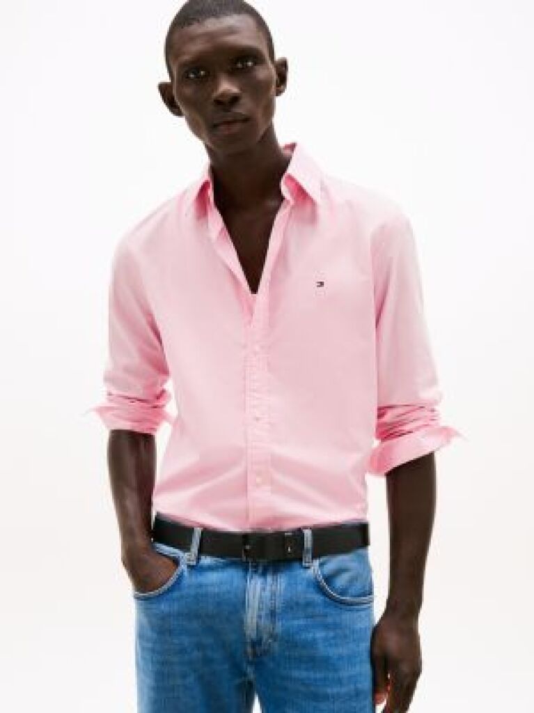 Pink TH Flex Regular Fit Poplin Shirt  Men