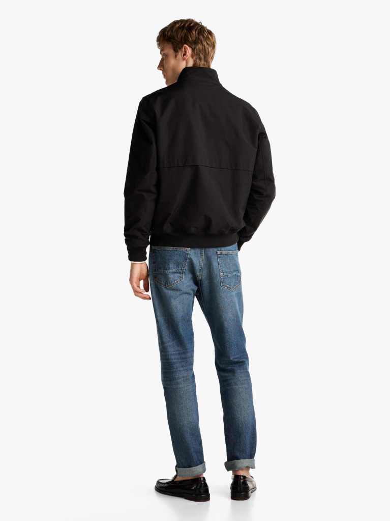 Black Relaxed Harrington Jacket  Men
