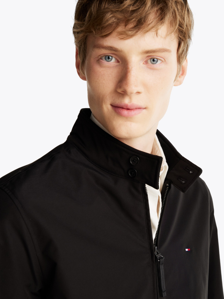 Black Relaxed Harrington Jacket  Men