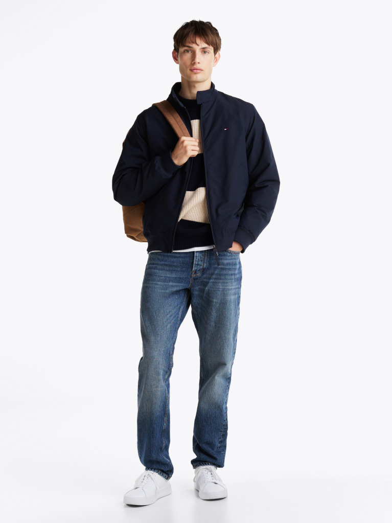 Blue Relaxed Harrington Jacket  Men