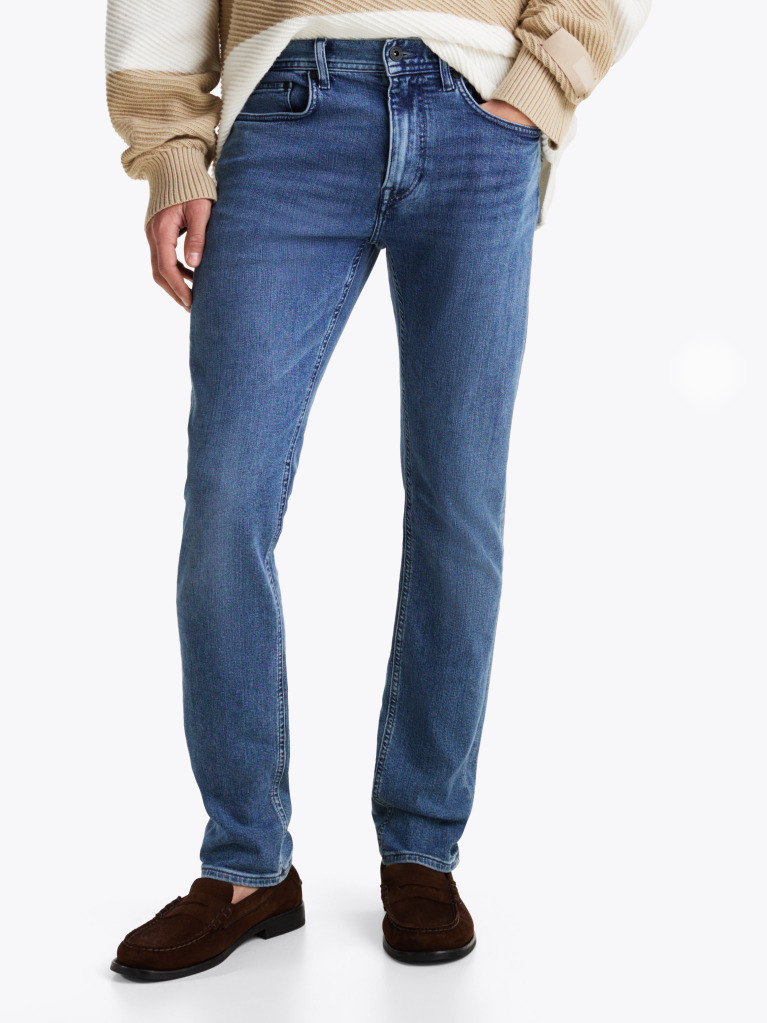 Blue Bleecker Slim Straight Leg Jeans  Men