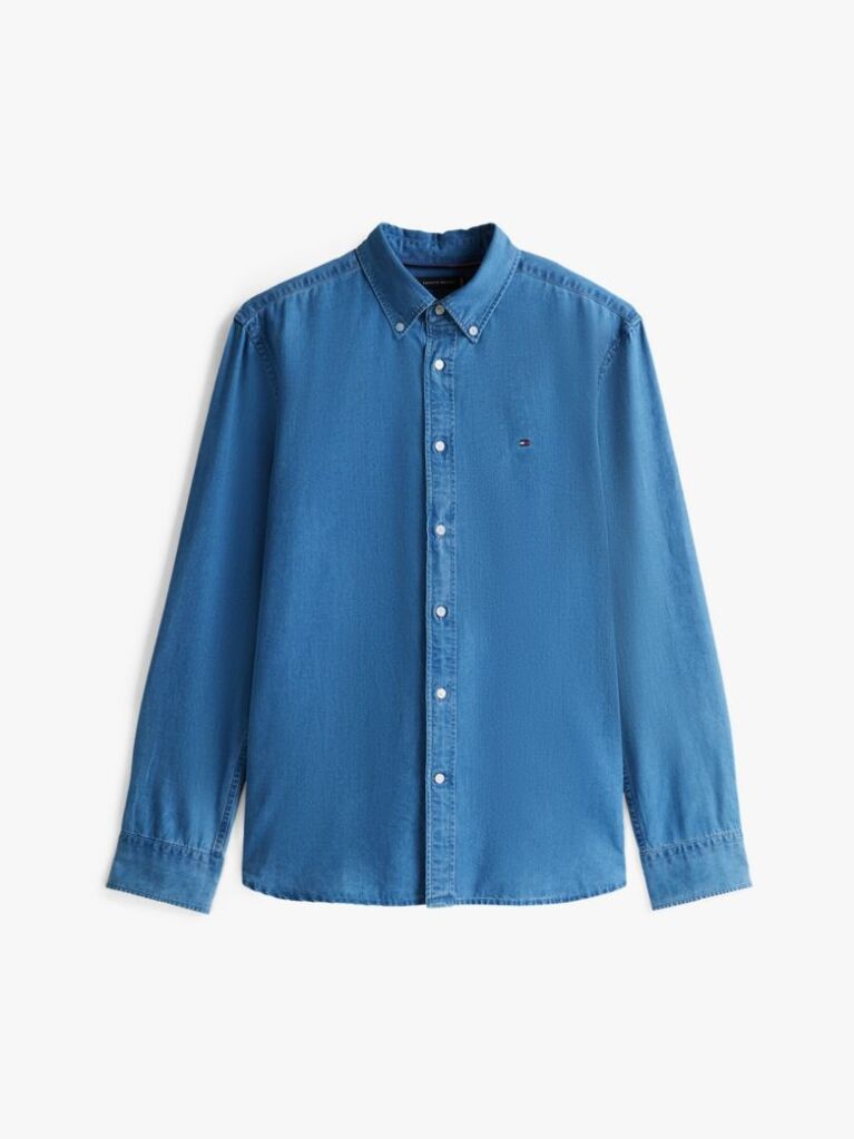 Blue Regular Fit Chambray Shirt  Men