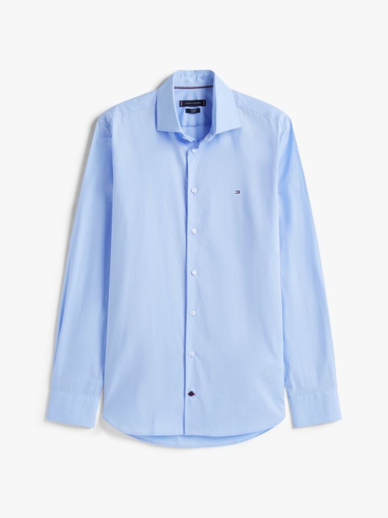 Blue Flex Slim Fit Poplin Shirt  Men