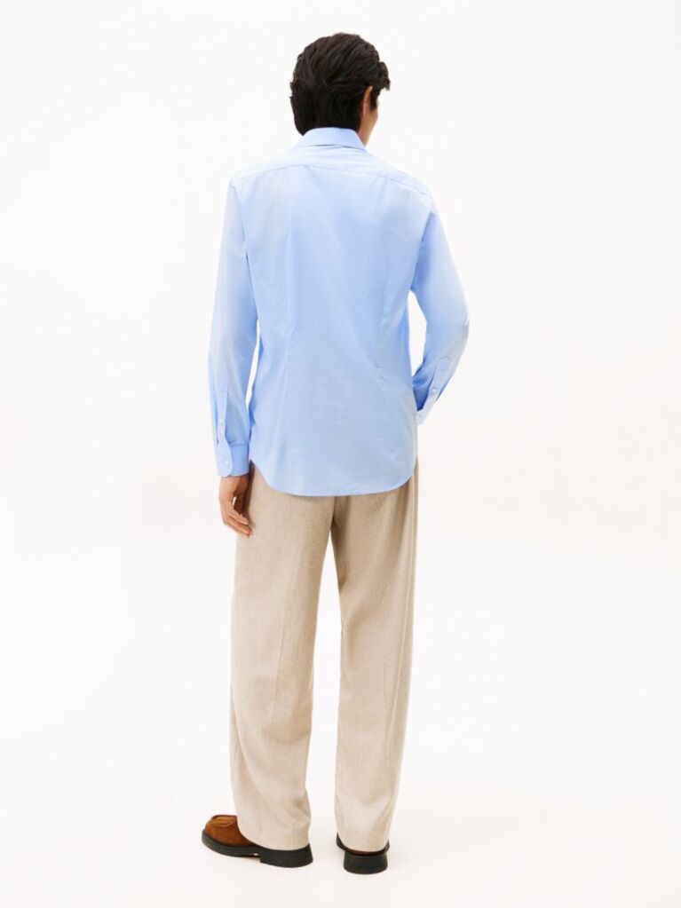 Blue Flex Slim Fit Poplin Shirt  Men