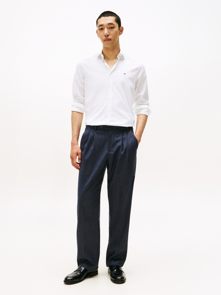 White Flex Slim Fit Poplin Shirt  Men