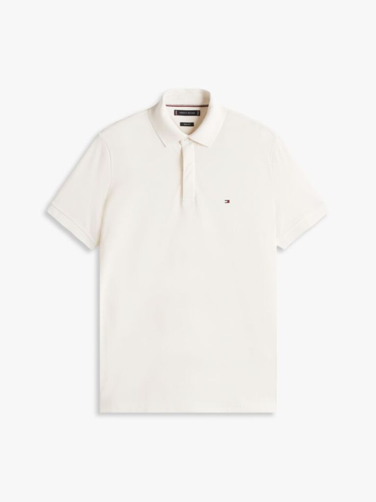 White Regular Fit Concealed Placket Polo Shirt  Men