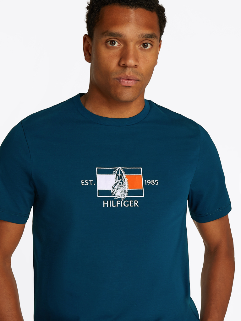 Blue Logo Graphic Crew-Neck T-Shirt  Men
