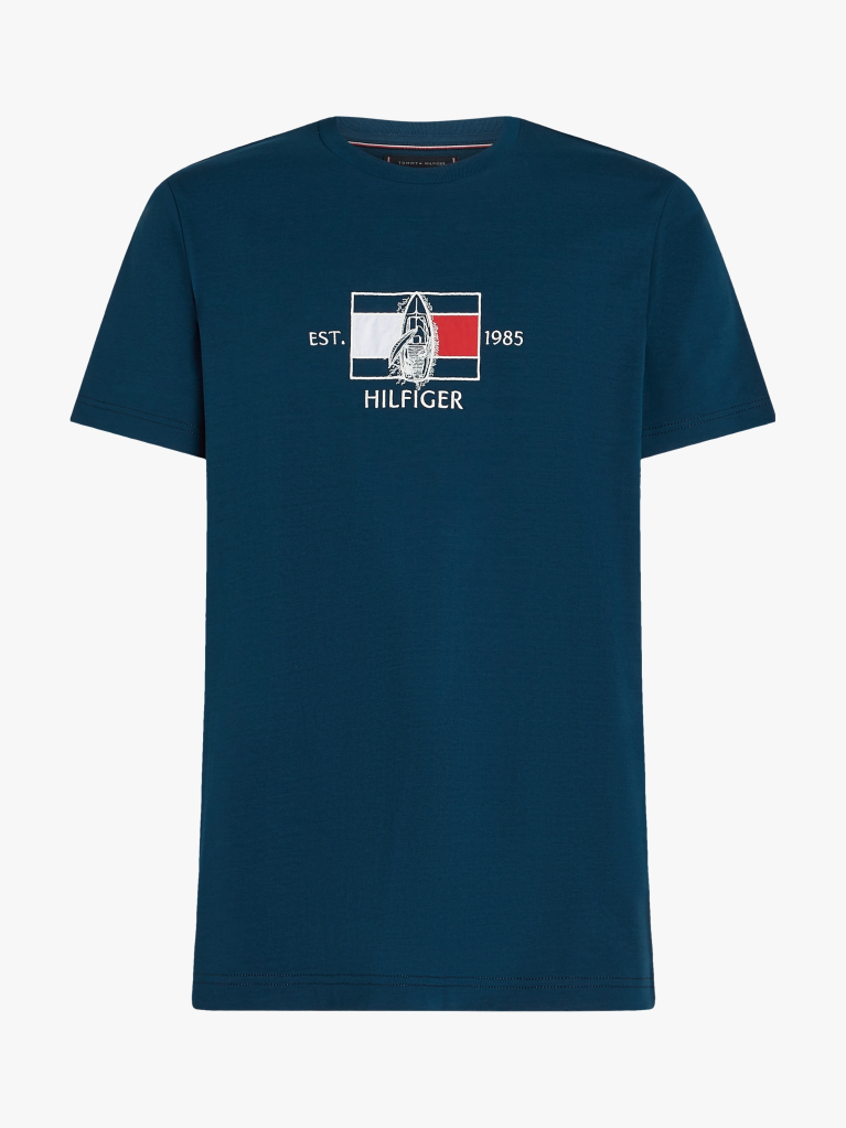 Blue Logo Graphic Crew-Neck T-Shirt  Men
