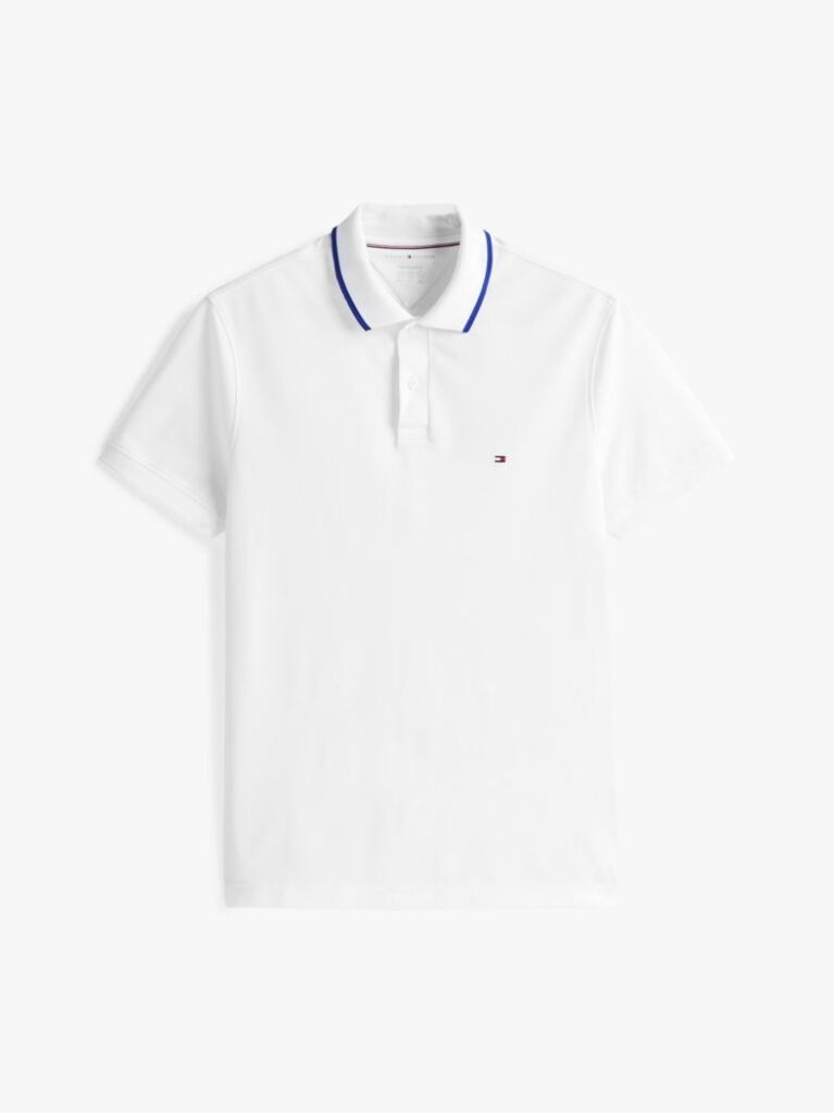White Performance Tipped Regular Polo  Men