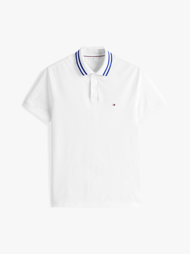 White Performance Tipped Regular Polo  Men