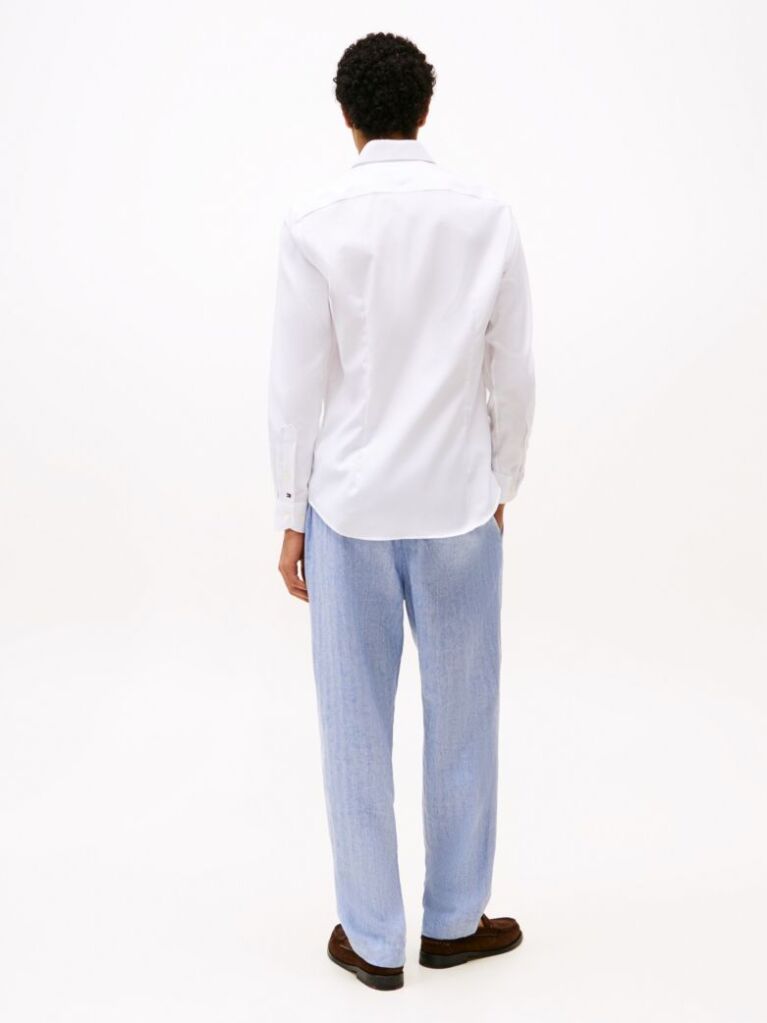 White Smart Casual Flex Slim Fit Shirt  Men