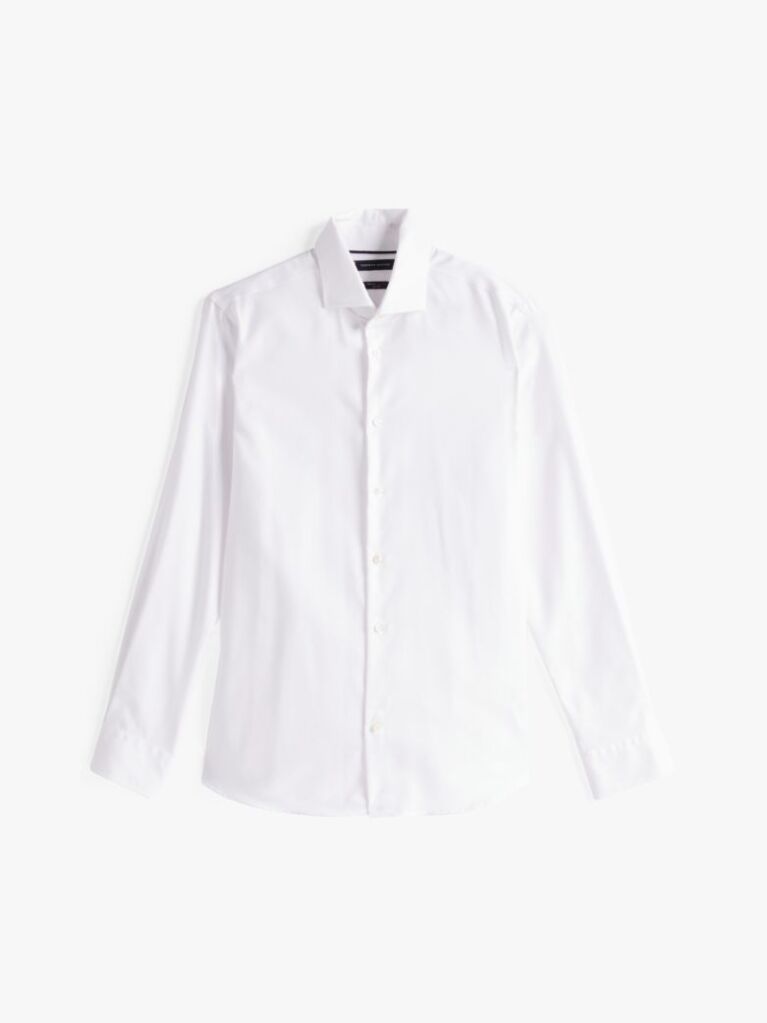 White Smart Casual Flex Slim Fit Shirt  Men