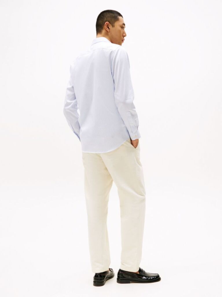 Blue Smart Casual Regular Fit Stripe Shirt  Men