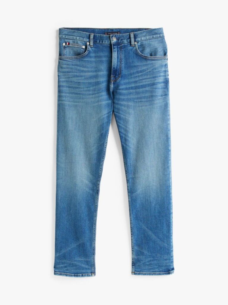 Blue Whiskered Straight Leg Jeans  Men